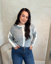 SCOOPED STRIPE CONTRAST JUMPER