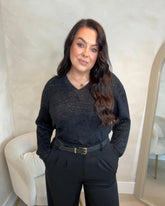 V-NECK GLITTER JUMPER