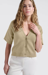 Cardigan with ribbed details