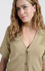 Cardigan with ribbed details