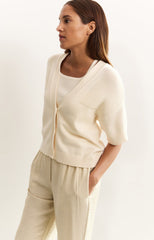 Cardigan with ribbed details