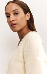 Cardigan with ribbed details