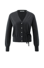 Cardigan with V-neck and tie waist - Type: product