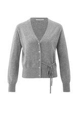 Cardigan with V-neck and tie waist - Type: product