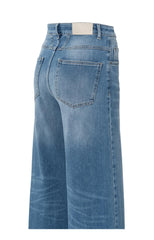 Denim trousers with extra wide legs and high waist - L30 01-311076-501 Light Blue Denim