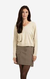 Double V-neck sweater with back button detail - Type: lookbook