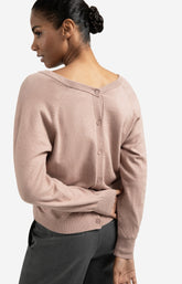 Double V-neck sweater with back button detail - Type: lookbook