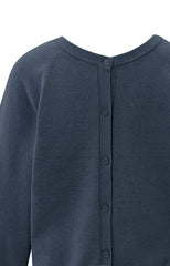 Double V-neck sweater with back button detail