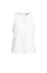 Embroidered sleeveless top with round neckline - Type: product