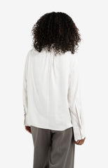 High neck top with drawstring hem