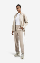 High waist tailored trousers with turn-ups
