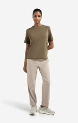 High waist tailored trousers with turn-ups