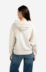 Hoodie with pleated hem