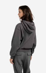 Hoodie with pleated hem