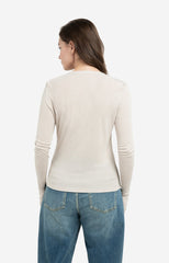 Jersey cardigan with long sleeves and fine buttons