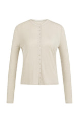 Jersey cardigan with long sleeves and fine buttons - Type: product