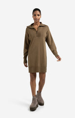 Knitted dress with zipper and long sleeves