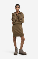 Knitted dress with zipper and long sleeves - Type: lookbook