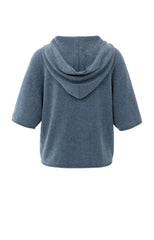 Knitted hoodie with short sleeves
