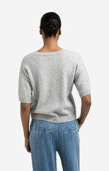 Knitted short sleeve sweater with artwork - Type: lookbook