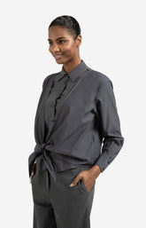 Layered blouse with tie detail and long sleeves - Type: lookbook