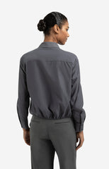 Layered blouse with tie detail and long sleeves