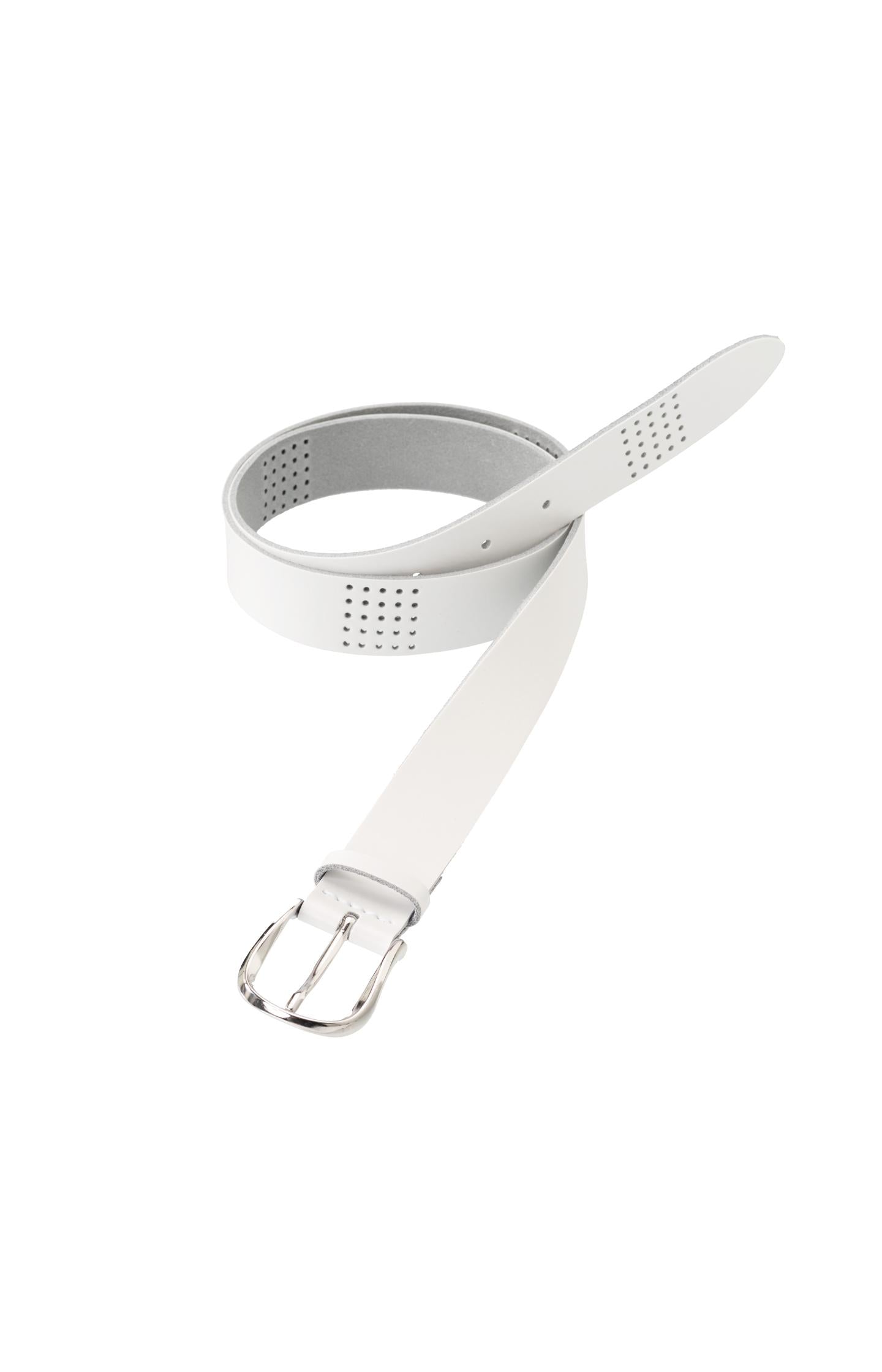 Leather belt with cut-out details - Type: product