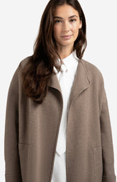 Long coatigan with patch pockets - Type: lookbook