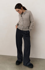 Long sleeve cardigan with double rib details - Type: lookbook