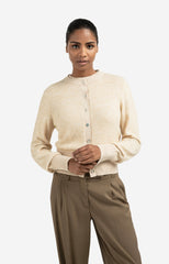 Long sleeve cardigan with double rib details