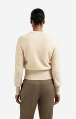 Long sleeve cardigan with double rib details