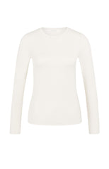 Long sleeve shirt in heavy cotton with round neckline - Type: product