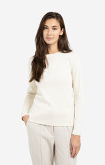 Long sleeve shirt in heavy cotton with round neckline