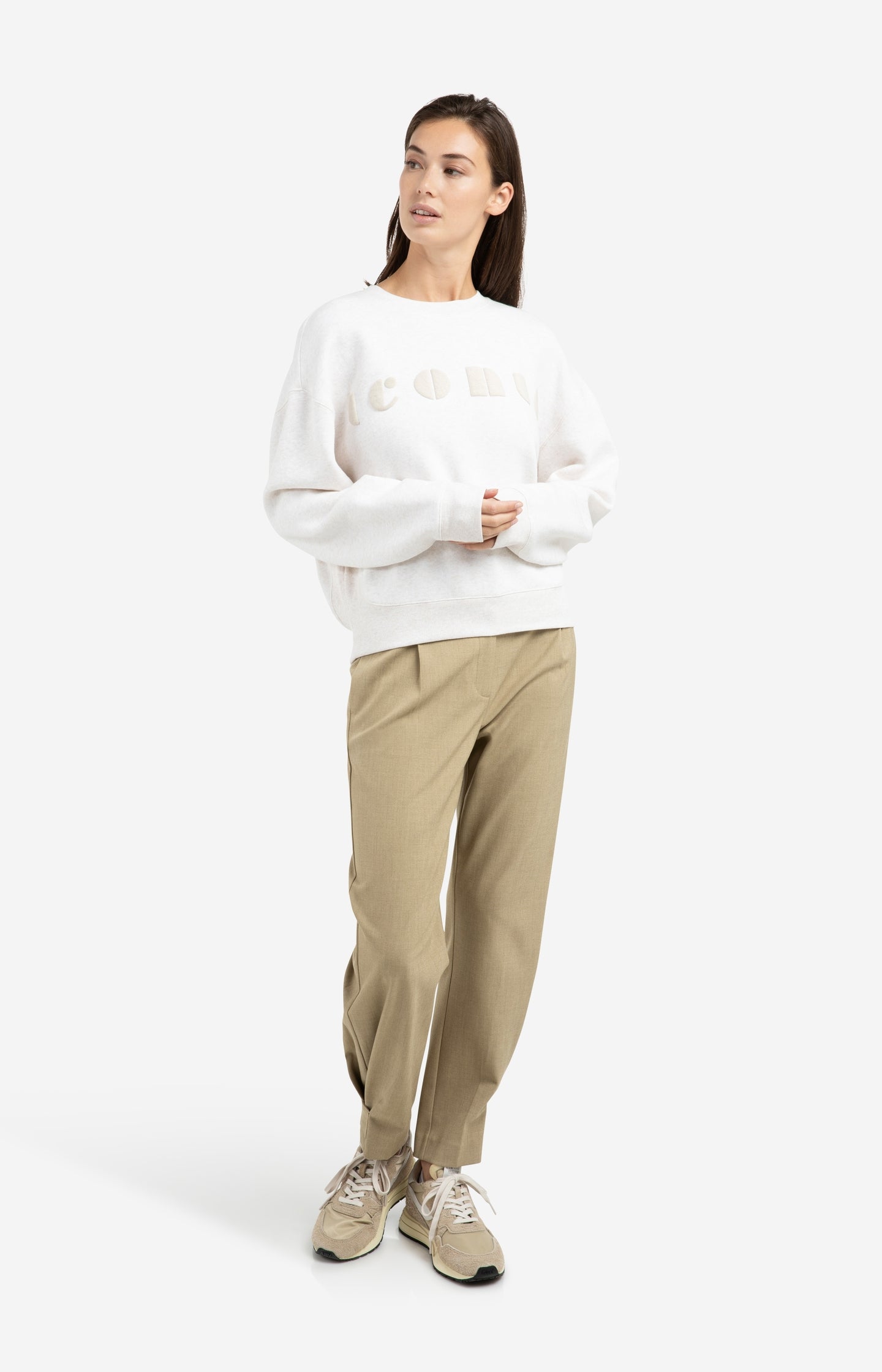 Loose fit trousers with double belt and button detail - Type: lookbook