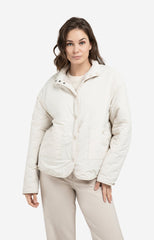 Reversible teddy jacket with nylon chest pocket