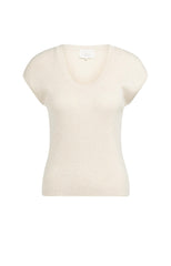 Ribbed knit top with deep round neckline - Type: product