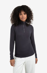 Ribbed long sleeve top with zip collar