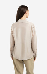Sheer blouse with chest pockets