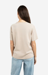 Short sleeve sweatshirt with ribbed knit neckline - Type: lookbook
