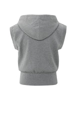 Sleeveless hoodie with zipper and hood