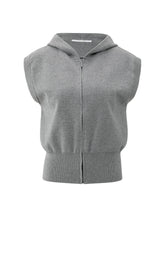 Sleeveless hoodie with zipper and hood - Type: product