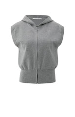 Sleeveless hoodie with zipper and hood - Type: product