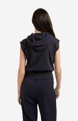 Sleeveless hoodie with zipper and hood