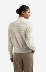 Soft fluffy sweater with turtleneck and subtle stripe mix - Type: product