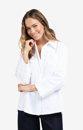 Soft oversized blouse with wide cuffs and chest pocket