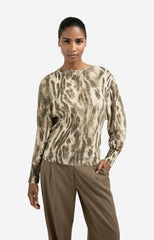 Soft sweater with abstract all-over print