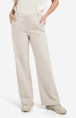 Soft woven trousers with wide legs and elastic hem