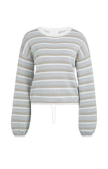 Striped sweater with drawstring hem - Type: product