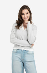 Sweater with layered look and contrast neckline - Type: lookbook
