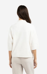 Sweater with ribbed three-quarter sleeves and mock neck - Type: lookbook